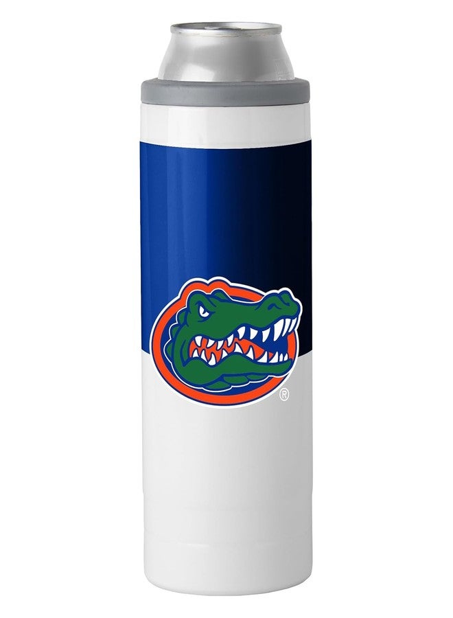 Logo Brands NCAA Florida Gators Colorblock 12oz SlimCan Coolie - Stainless Steel, Double-Wall Insulated, Removable Rim for Cocktail Tumbler Use - Image 1