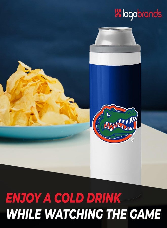 Logo Brands NCAA Florida Gators Colorblock 12oz SlimCan Coolie - Stainless Steel, Double-Wall Insulated, Removable Rim for Cocktail Tumbler Use - Image 5