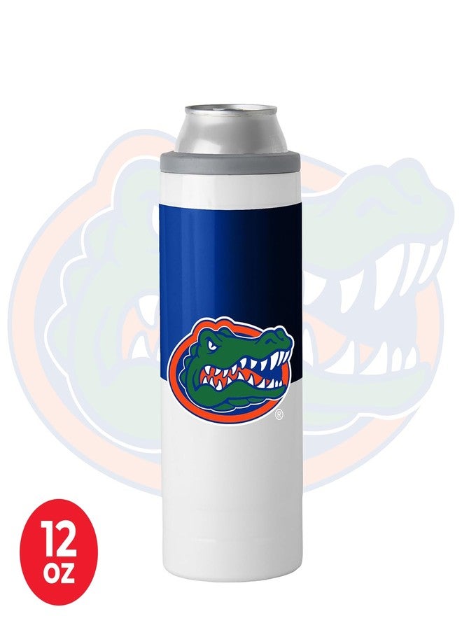 Logo Brands NCAA Florida Gators Colorblock 12oz SlimCan Coolie - Stainless Steel, Double-Wall Insulated, Removable Rim for Cocktail Tumbler Use - Image 3