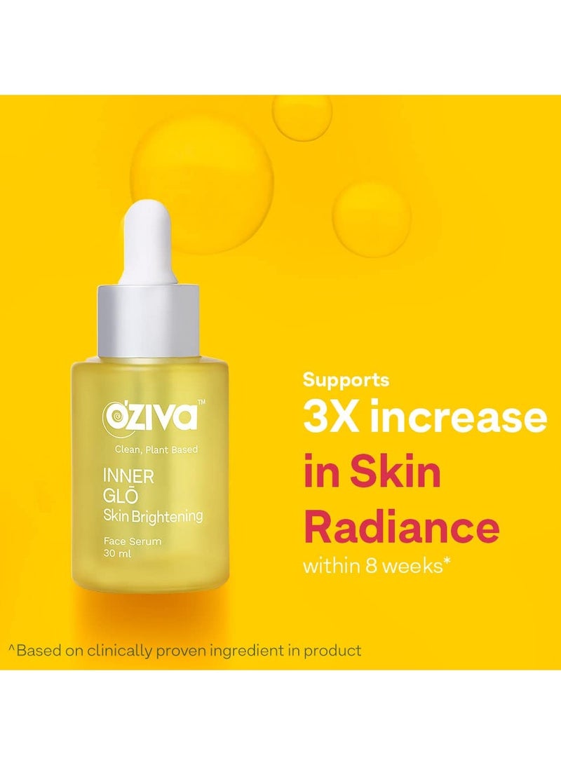 OZiva Inner Glo Skin Brightening Face Serum, Skin Brightening Serum For Even Tone & Increased Radiance With Phyto Vitamin C, Rosehip Oil & Saffron, Face Serum For All Skin Types, 30ml - Image 4