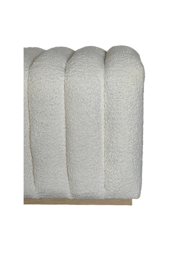 DANUBE HOME Brita Bed Bench Multi-Functional Stool Upholstered Footrest Modern Design Furniture For Living Room Bedroom L147Xw45Xh45Cm -Off White - Image 4