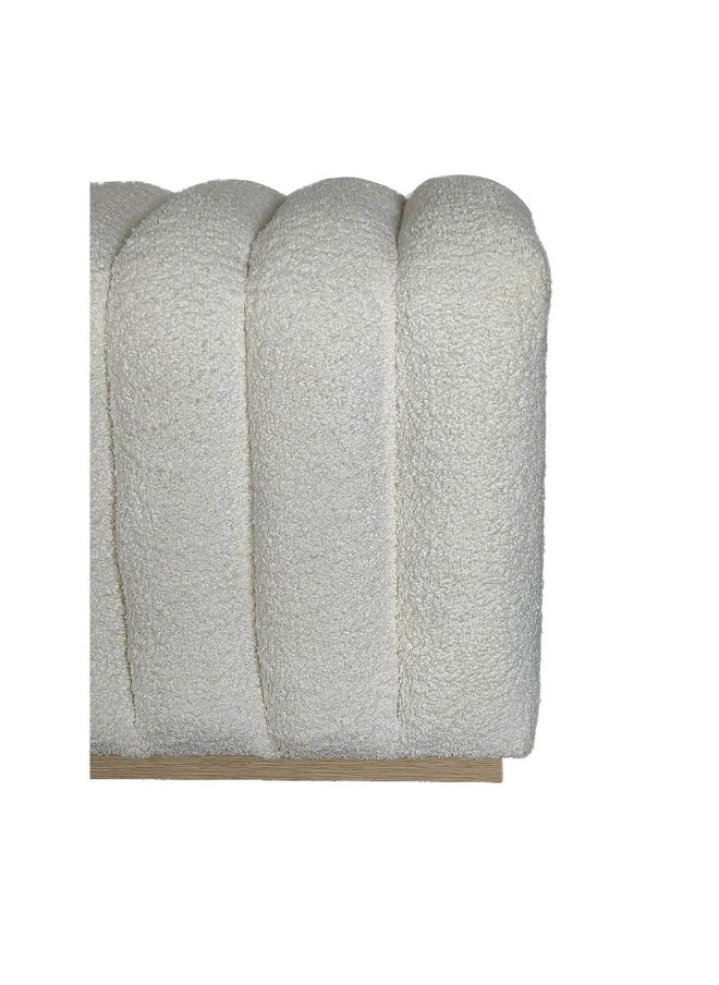 DANUBE HOME Brita Bed Bench Multi-Functional Stool Upholstered Footrest Modern Design Furniture For Living Room Bedroom L147Xw45Xh45Cm -Off White  - Image 1