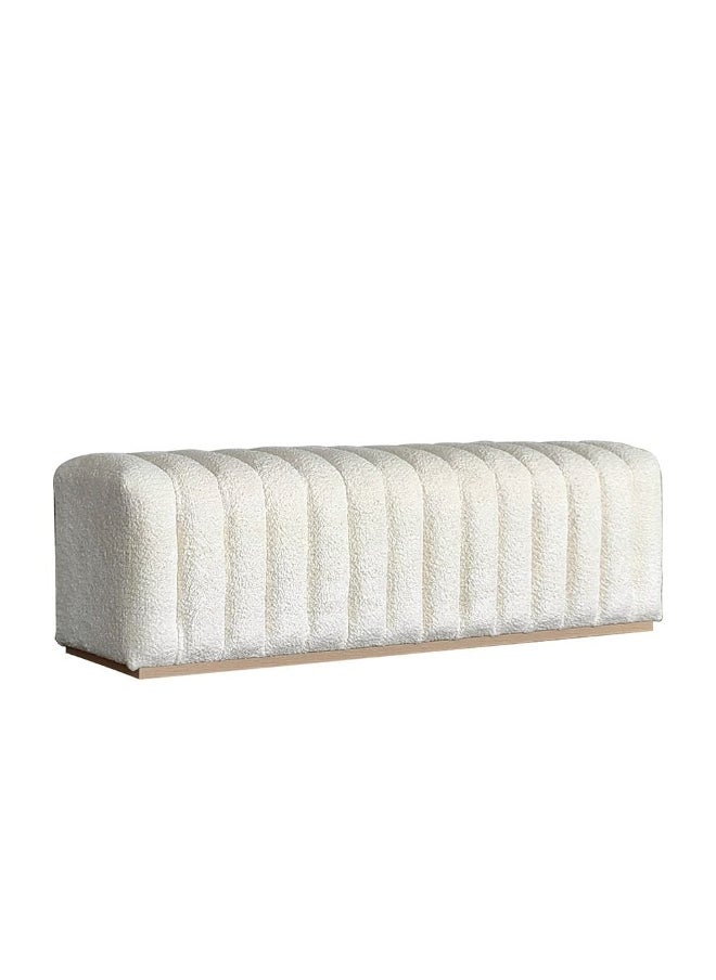 DANUBE HOME Brita Bed Bench Multi-Functional Stool Upholstered Footrest Modern Design Furniture For Living Room Bedroom L147Xw45Xh45Cm -Off White  - Image 3