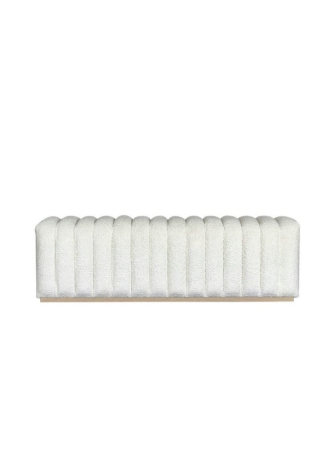 DANUBE HOME Brita Bed Bench Multi-Functional Stool Upholstered Footrest Modern Design Furniture For Living Room Bedroom L147Xw45Xh45Cm -Off White  - Image 5