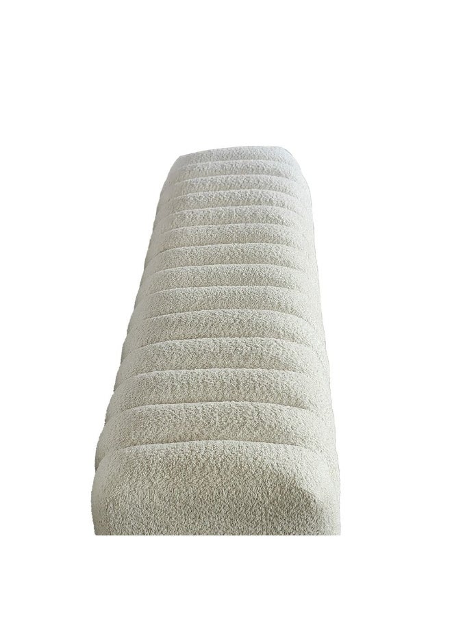 DANUBE HOME Brita Bed Bench Multi-Functional Stool Upholstered Footrest Modern Design Furniture For Living Room Bedroom L147Xw45Xh45Cm -Off White  - Image 4