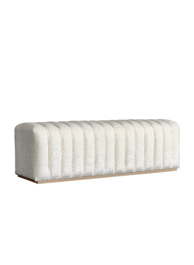 DANUBE HOME Brita Bed Bench Multi-Functional Stool Upholstered Footrest Modern Design Furniture For Living Room Bedroom L147Xw45Xh45Cm -Off White - Image 1