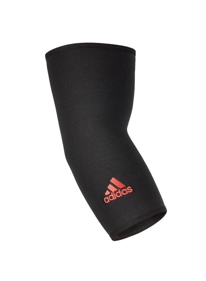 Adidas Elbow Support Sleeve - Seamless and Smooth Elbow Support for Training, Competitions, and General Fitness - Ergonomic Design, Nylon Trim - Durable & Breathable - Black (Red Logo), Medium - Image 1
