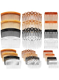 Chuangdi 24 Pieces French Hair Side Combs Set Plastic Twist Comb Hair Clip Accessories for Women9 Teeth Side 11 Teeth Side 23 Teeth Side 