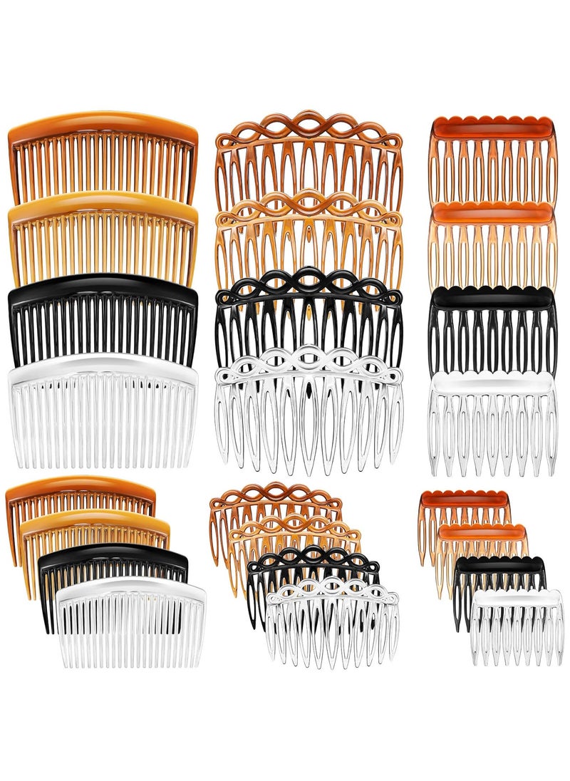 Chuangdi 24 Pieces French Hair Side Combs Set Plastic Twist Comb Hair Clip Accessories for Women9 Teeth Side 11 Teeth Side 23 Teeth Side 