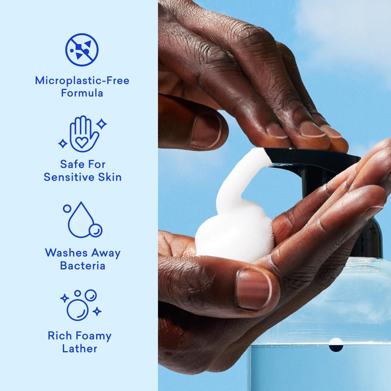 BLUELAND Hand Soap Starter Set, 1 Refillable Glass Foaming Hand Soap Dispenser in Slate with 4 Refill Tablets, Variety Scents, 4 x 9 Fl oz - Image 3