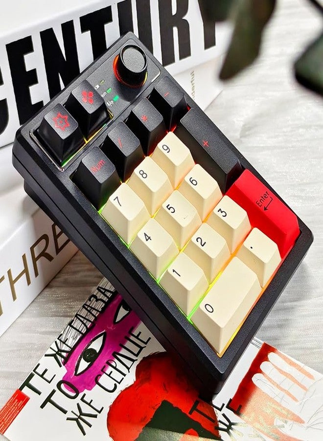 KEYCOOL K19 Wireless Numeric Keyboard, Mechanical Number Keypad Hot-swappable Bluetooth Numpad 5.0/2.4GHz, RGB Multi-Function Knob Numerical Keyboard for Laptop Mac Win iOS Android - Image 2