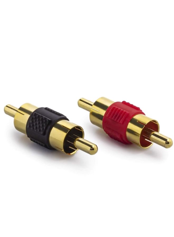 BURAQ 10pcs Gold-plated RCA Lotus Male to-Male  AV Audio Adapter(Red)  - Image 2