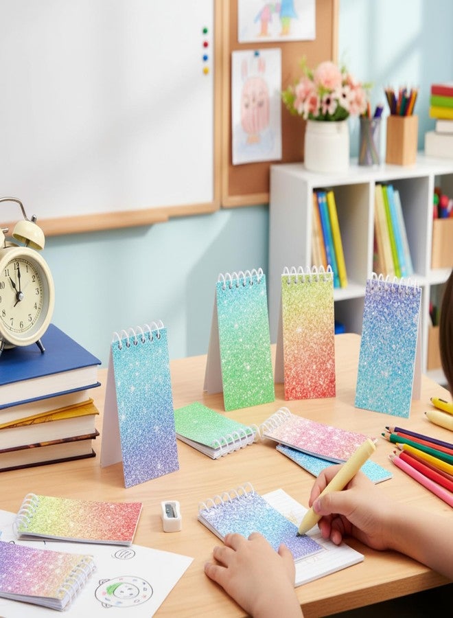 Sherr 32 Pcs Glitter Pens and Notebooks Glitter Pocket Notepad Mini Notebooks for Kids Fancy Pens for Women Colorful Ballpoint Spiral Notepads for Kids Back to School Gifts(Bright Color) - Image 5