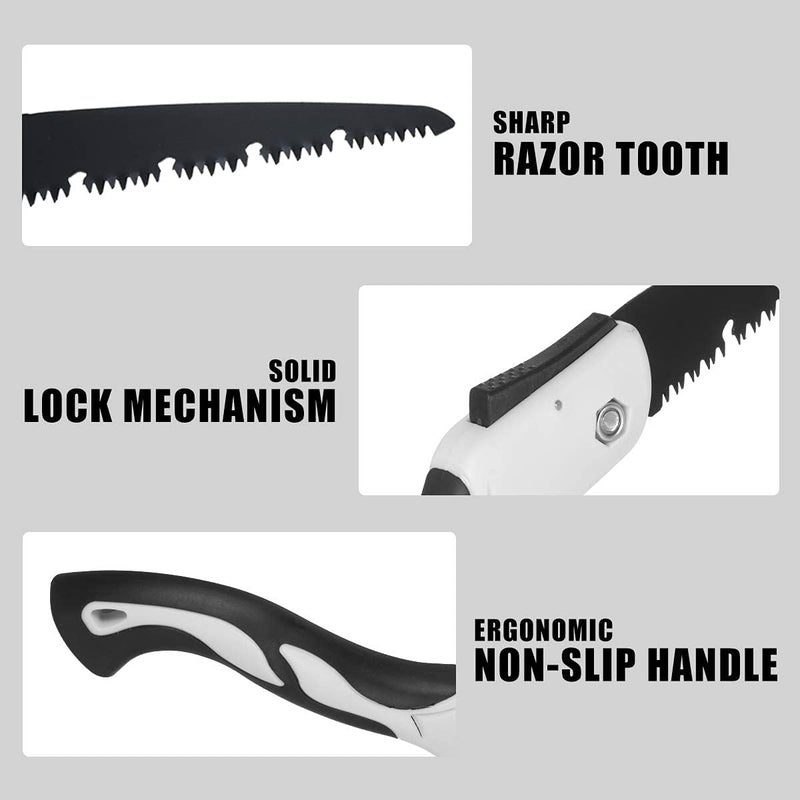 VENEKETY Pruning Saw for Wood Cutting Razor Tooth Saw with NonSlip Handle for Cutting Wood Camping Trimming Tree Limbs Branches - Image 5