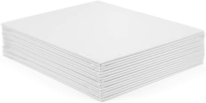 PACK OF 4 PAINTING CANVAS BOARD PANEL SIZE 12X14 INCH WHITE DOUBLE PRIMED ARTIST QUALITY FOR OIL ACRYLIC AND MIX MEDIA PAINTING