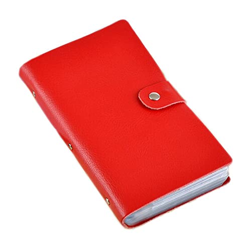 boshiho Leather Credit Card Holder Business Card Case Book Style 90 Count Name ID Card Holder Book (Red) - Image 5