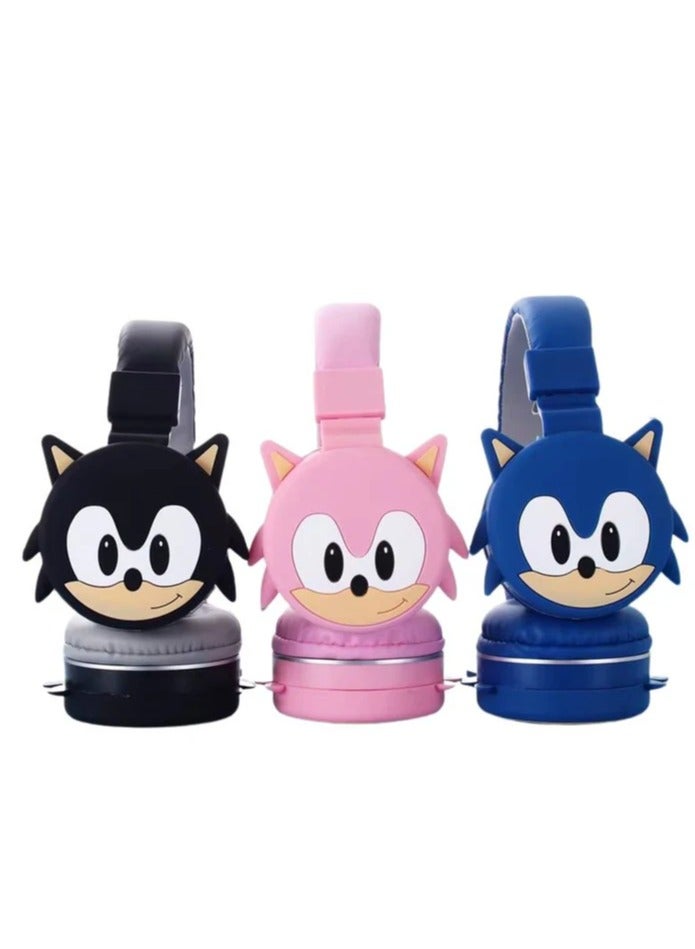 Sonic Wireless Bluetooth Headphones for Kids - High-Resolution Sound, 400mAh Battery, 18 Hours of Playtime, Built-in Microphone, Volume Control, 3.5mm Jack, 40mm Driver, Blue - Image 3