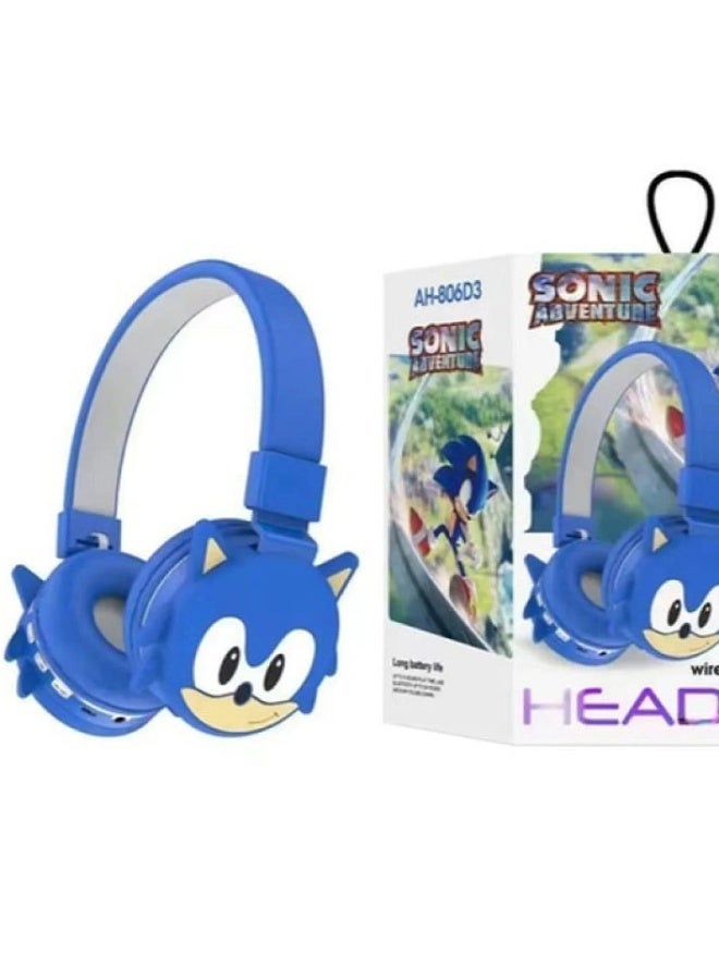 Sonic Wireless Bluetooth Headphones for Kids - High-Resolution Sound, 400mAh Battery, 18 Hours of Playtime, Built-in Microphone, Volume Control, 3.5mm Jack, 40mm Driver, Blue - Image 5