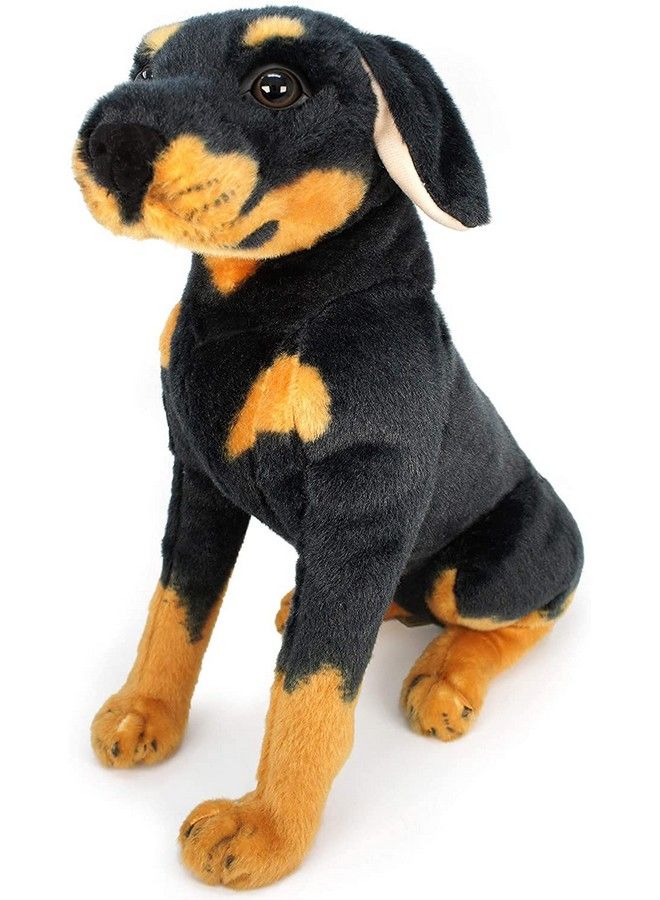 Tickles لعبة حيوان محشوة ناعمة على شكل كلب روتويلر للأطفال (الحجم: 38 سم، اللون: أسود) - Image 3