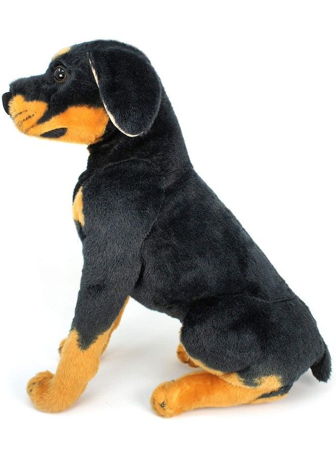 Tickles لعبة حيوان محشوة ناعمة على شكل كلب روتويلر للأطفال (الحجم: 38 سم، اللون: أسود) - Image 5