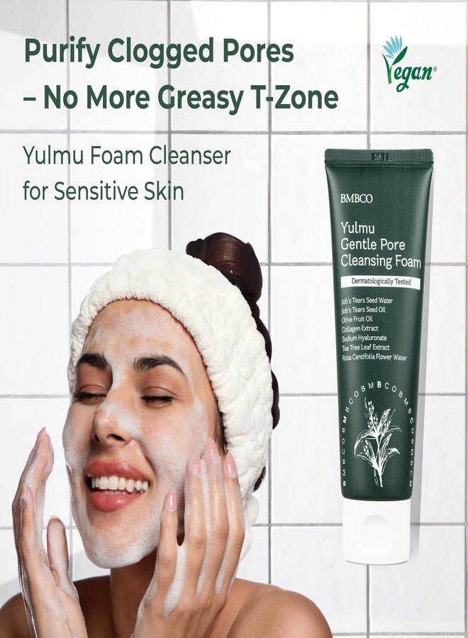 BMBCO Gentle Pore Cleansing Foam for Sensitive Skin - Yulmu Vegan Face Wash with Natural Surfactants & Hydrating Formula, 120g - Image 2