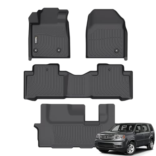 Wailtnb- Floor Mats Fit Honda Pilot 2015-2009 All Weather Car Floor Liners for 2009-2015 Honda Pilot Car Mats Accessories for Pilot 2015 2014 2013 2012 2021 2010 2009 - Image 1