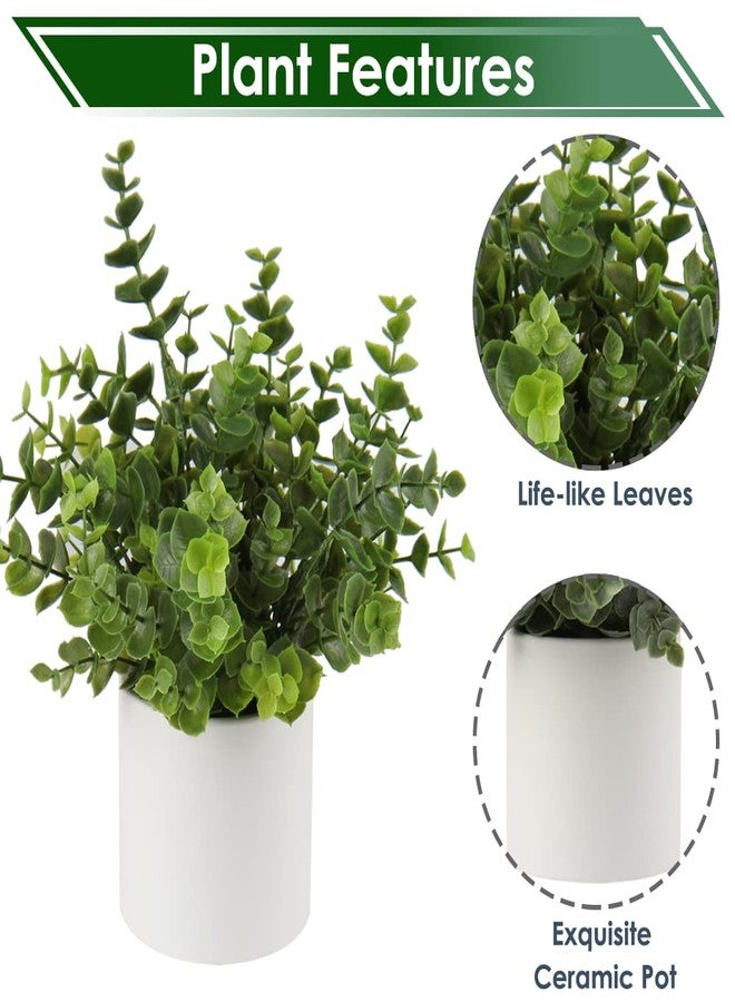 Briful Mini Fake Plants Set of 2 Small Faux Plant Eucalyptus Rosemary Greenery Potted Plants Artificial Decor for Home Table Office Room Desk Bathroom Shelf Kitchen Farmhouse Mantel Decoration - Image 3