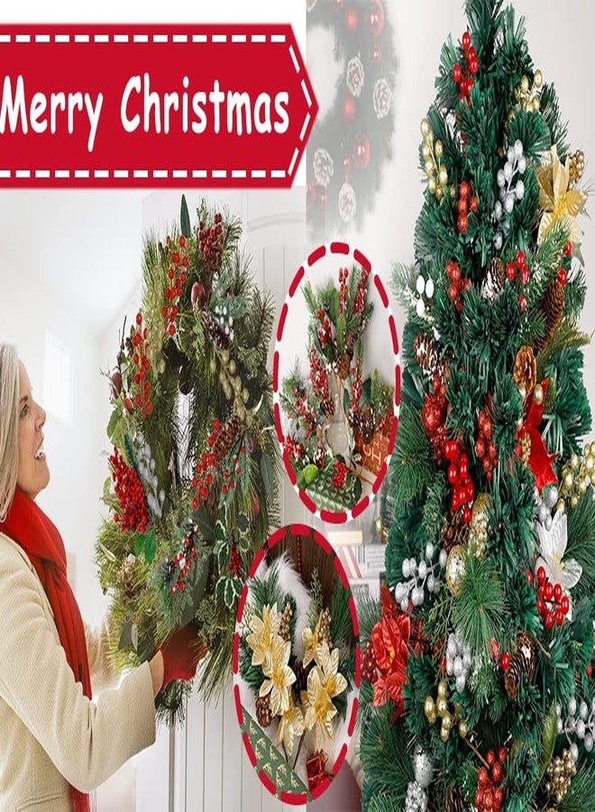 Big Box Golden 3 Bunch Beery Artificial Berry Stems Christmas Glitter Berries Artificial Fruit Berry Holly Flower Branch Picks Home Holiday Wedding Party DIY Christmas Tree Crafts Decor Golden - Image 5