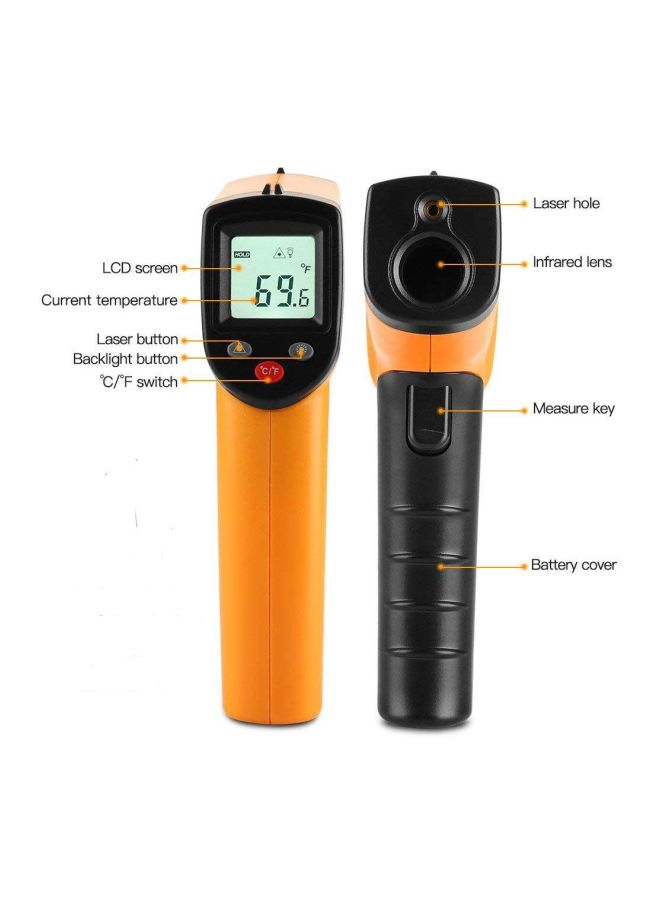 ميزان حرارة يعمل بالأشعة تحت الحمراء برتقالي/أسود - Image 3