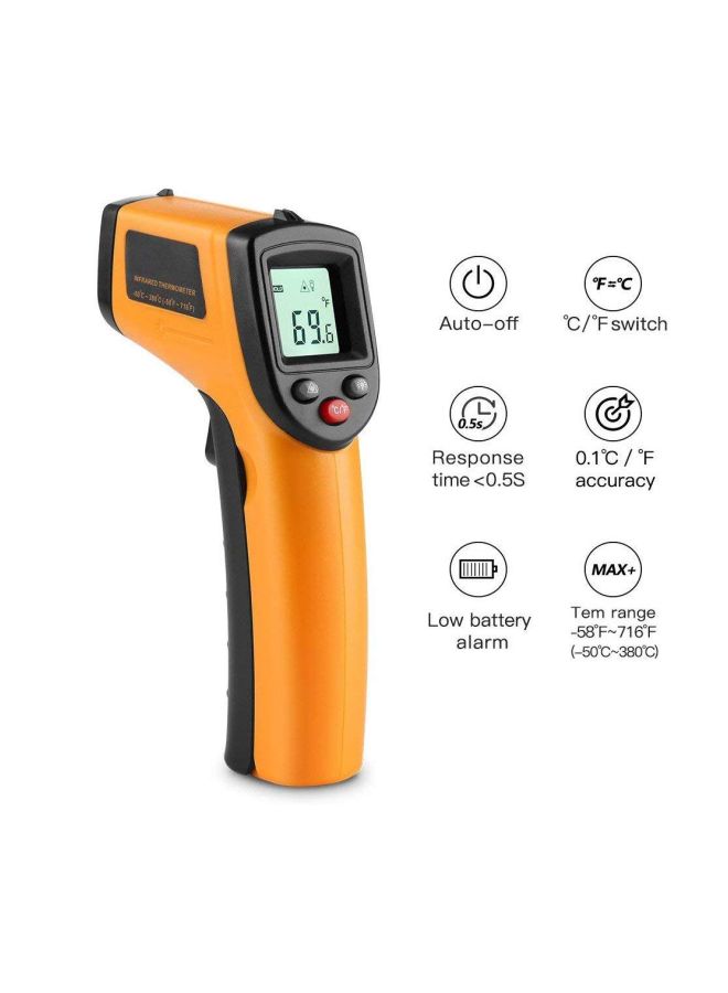 ميزان حرارة يعمل بالأشعة تحت الحمراء برتقالي/أسود - Image 2