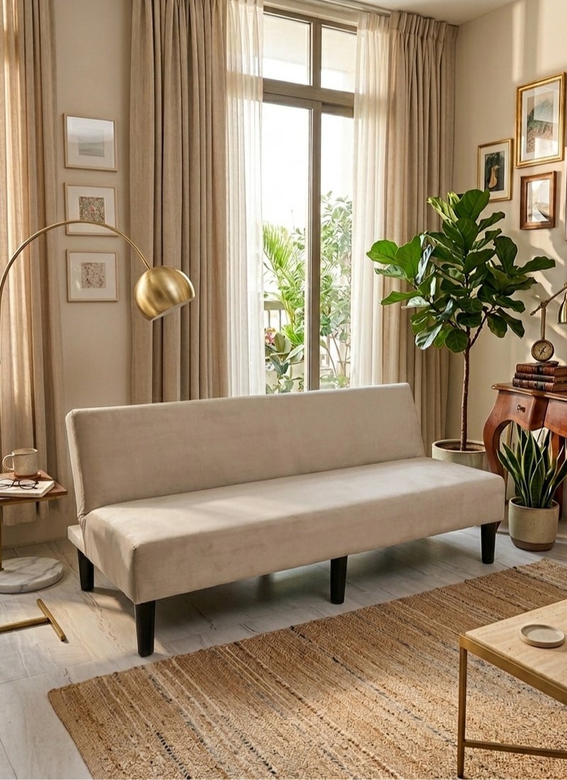 BACK COMFORT Nova Sofa Bed | Multi-Functional 2-in-1 Modern Design A stylish sofa that transforms seamlessly into a bed, offering a smart space-saving solution. Ideal for the living room, office, or bedroom, with a foldable design for added convenience -Beige - Image 1