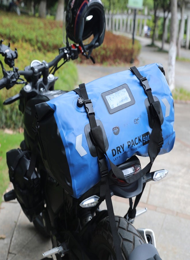 MARJAQE 80L Motorcycle Dry Bag Tail Luggage Bag PVC Waterproof Duffel Bag for Motorcycling Camping Boating Fishing Kayaking - Image 4