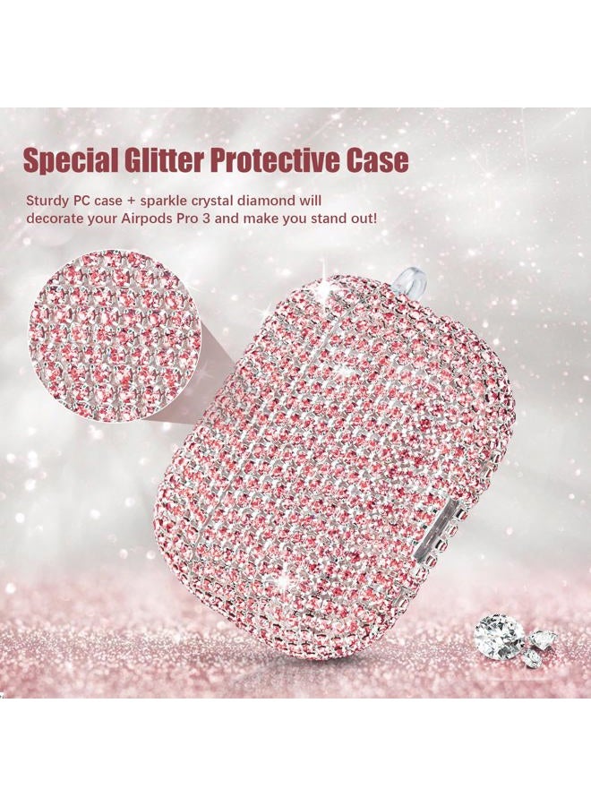 VISOOM Case for Apple Airpods Pro 3 Case Cover 2025, VISOOM Bling Jewerly Airpods iPods Pro3 Cases Cute Glitter Diamond Airpod iPod Pro3 Cases Rhinestone AirPods iPods Pro 3rd Gen Cas with Keychain for Women - Image 3