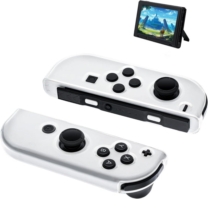 Mcbazel Transparent TPU Case for Switch JoyCon Controllers, Protective Cover Anti-Slip Grip Clear Skin Compatible with NS Switch/OLED(NOT for NS 2) - Image 1