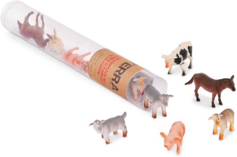 Terra Farm Animals Figure Toy 10-Pieces, 4-8 cm Size