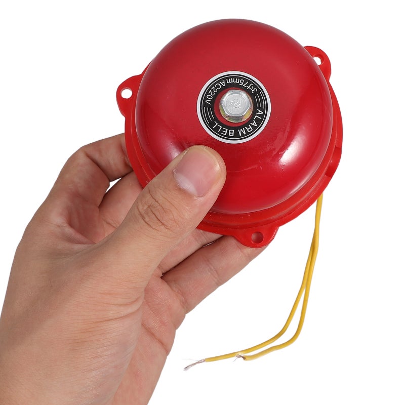 Fire Alarm Bell 3inch 220v Handheld Fire Alarm Bell Electric Bell Detectors Metal Security Alarm Bell For Home Improvement School - Image 2