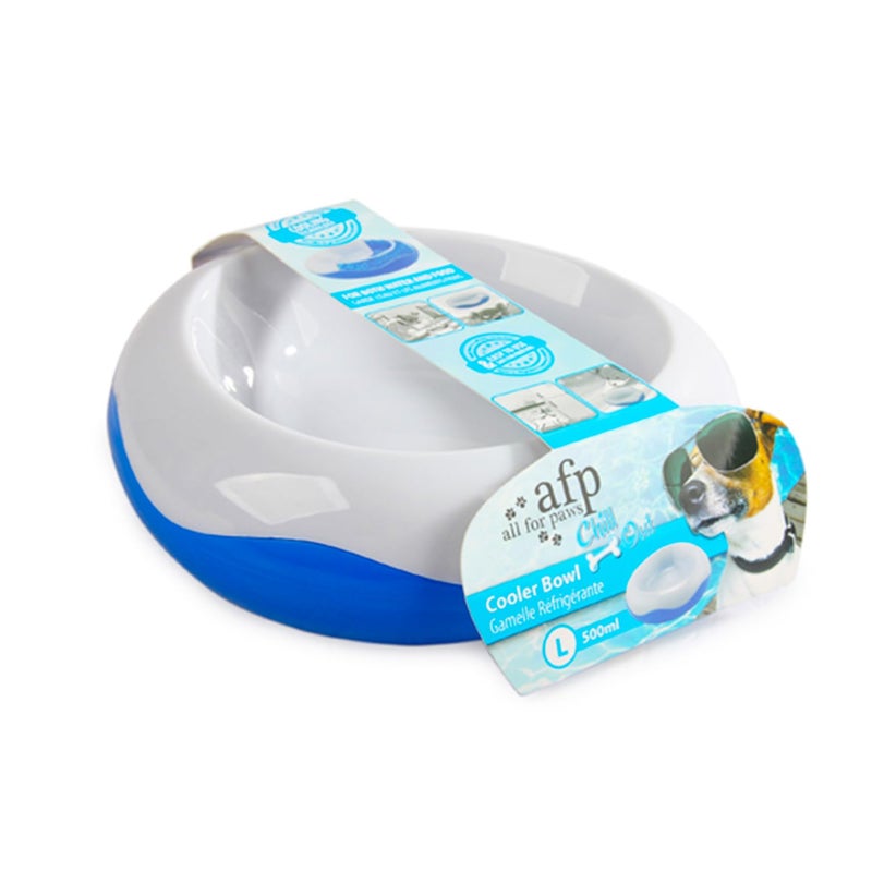 ALL FOR PAWS Chill Out Dog Cooler Bowl Pet Frosty Bowl Pet Cooler Bowls Keeps Water Cool and Fresh for Hours