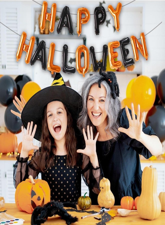 Tellpet Happy Halloween Balloons Banner, Halloween Party Decorations for Home Yard Decor Backdrop Sign, Orange and Black - Image 4