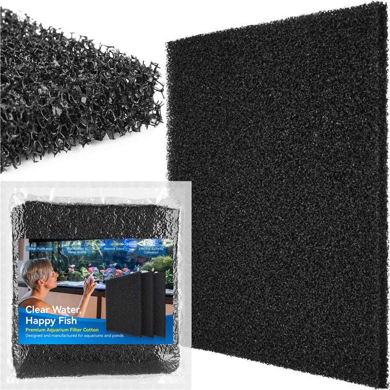 Borlech Aquarium Bio Filter Sponge Pad - Cut-to-Size Aquarium Filter Media for Fish Tank, Pond, Sump - Mechanical & Biological Filtration (18.5"x18.5"x0.8", 20PPI, 1 Pack) - Image 1