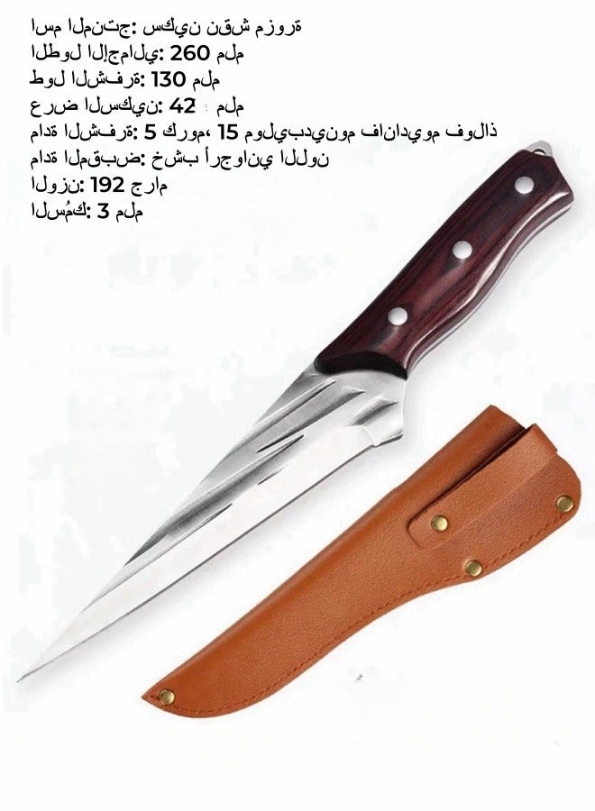 Browning سكين تقطيع العظام المصنوعة من الفولاذ المقاوم للصدأ وسكين الجزار وسكين الطاهي وسكين تقطيع لحوم الأبقار والأغنام - Image 1