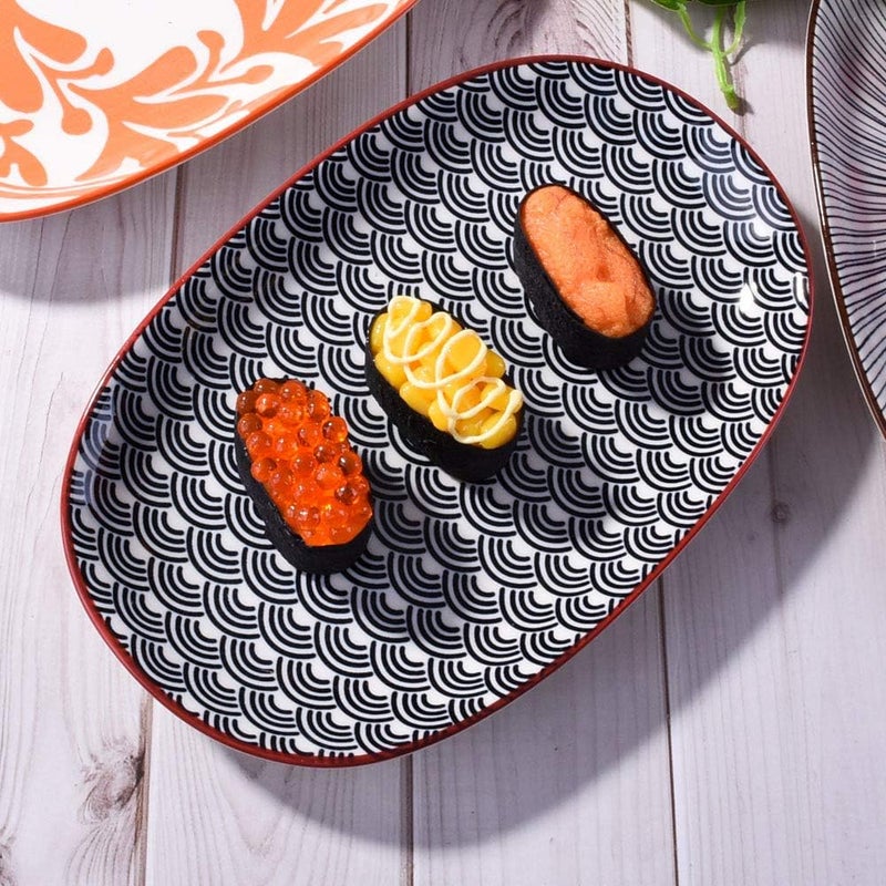 BOSILI 4Pack Elegant Oval Plates 94 Inch Ceramic Dinner Plates Microwave  Dishwasher Safe Durable Serving Plates for Daily Use Party or Restaurant - Image 4