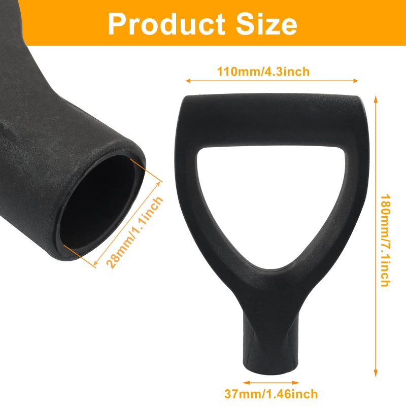 Moicstiy Shovel D Grip Handle, 28mm Inner Diameter Plastic Spade Handle for Digging Raking Tools - Image 3