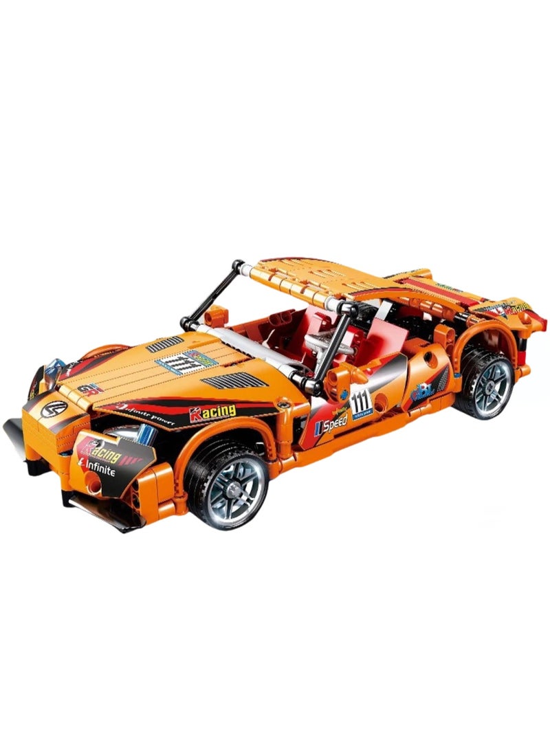 Children's Educational Toy Small Particles Compatible Building Blocks Racing Car Mechanical Engineer Self-assembly Building Blocks(Thunder Car 361+Pcs)  - Image 1