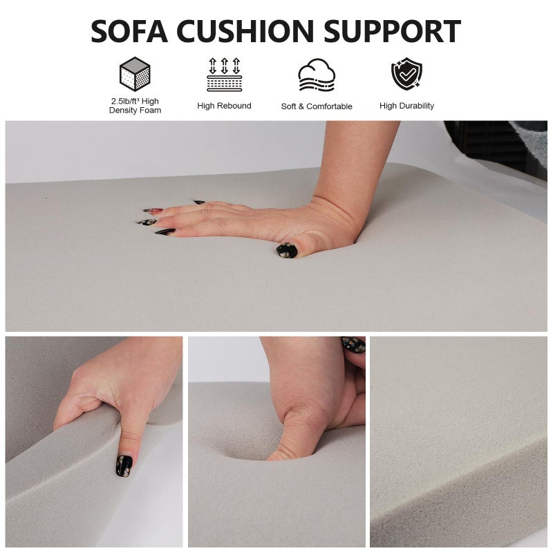 RA RUNNING ALIEN Couch Cushions Support for Sagging Seat -20"X 20"Curved Foam Sofa Cushion Support Board,Grey Couch Supporterfor Under The Cushions,Set of 3 - Image 3