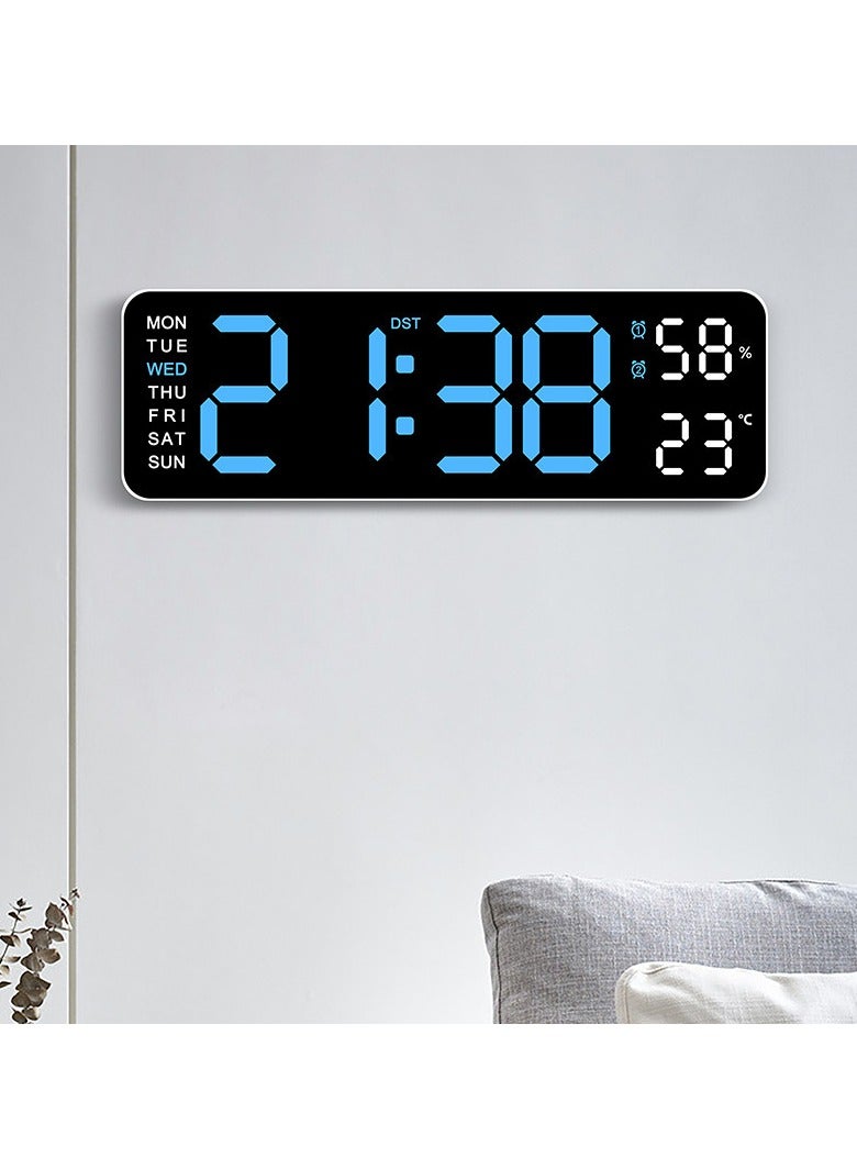 3D اللاسلكية عن بعد الرقمية LED المنبه ساعة الحائط ، غرفة المعيشة صالة الألعاب الرياضية مستودع مكتب المرآب الديكور ساعة الحائط ، باهتة السيارات مع تاريخ درجة حرارة الأسبوع ، متعددة الوظائف كبيرة الخط - Image 1