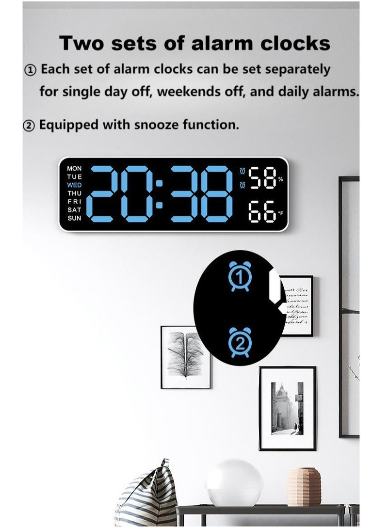 3D اللاسلكية عن بعد الرقمية LED المنبه ساعة الحائط ، غرفة المعيشة صالة الألعاب الرياضية مستودع مكتب المرآب الديكور ساعة الحائط ، باهتة السيارات مع تاريخ درجة حرارة الأسبوع ، متعددة الوظائف كبيرة الخط - Image 2