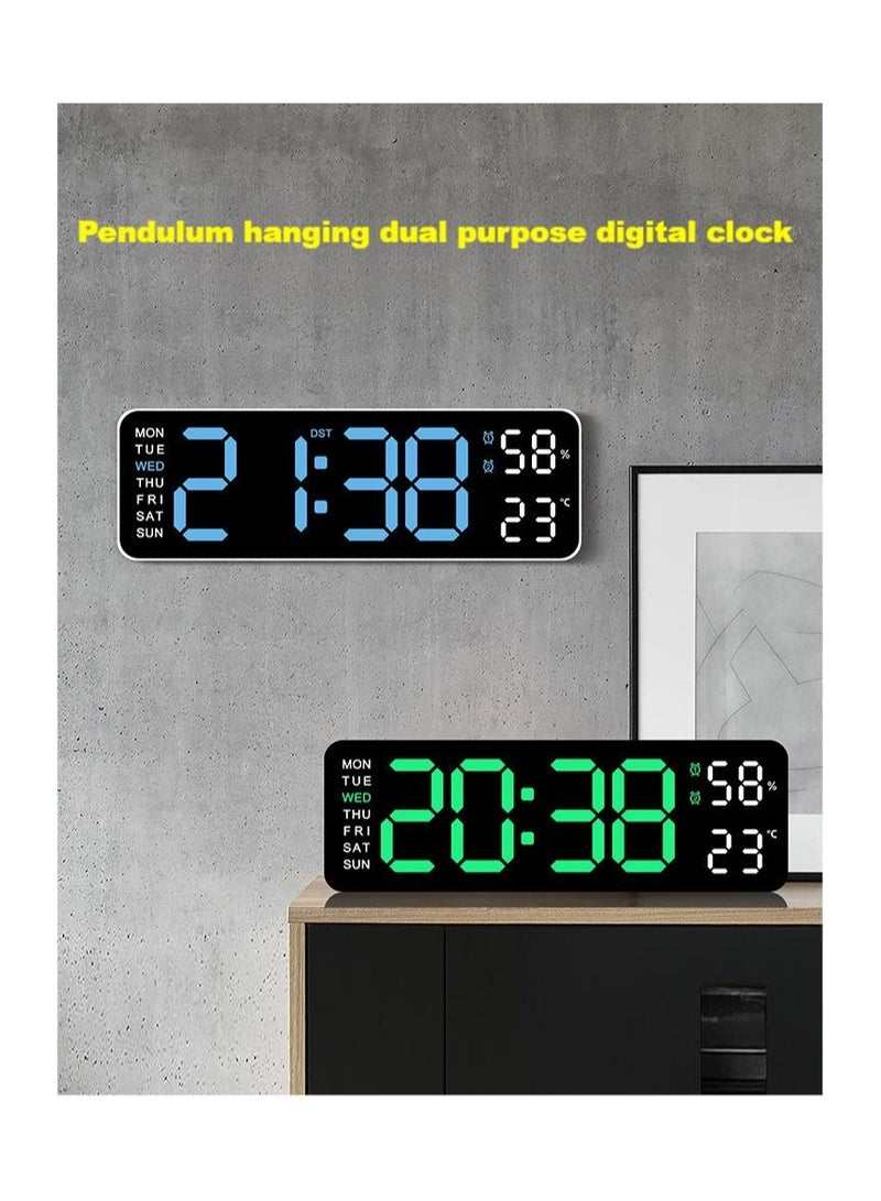 3D اللاسلكية عن بعد الرقمية LED المنبه ساعة الحائط ، غرفة المعيشة صالة الألعاب الرياضية مستودع مكتب المرآب الديكور ساعة الحائط ، باهتة السيارات مع تاريخ درجة حرارة الأسبوع ، متعددة الوظائف كبيرة الخط - Image 5