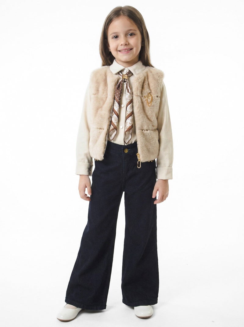 Hamada Tex Girls' three-piece clothing set for ages 7 to 14 years, 3904-4904 - Image 1