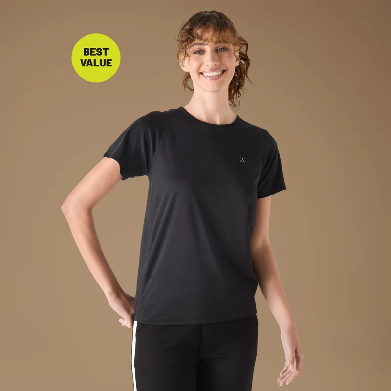ADOT by Splash Solid Performace T-shirt with Short Sleeves and Crew Neck
