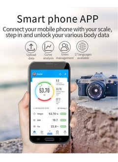Iscale Weight Scale With Bluetooth,Wireless Scale for Body Weight, Body Composition Analyzer with Smartphone App for 14 Key Body Indicators(BMI/Weight/Body Fat/Resting Heart Rate)  - Image 2